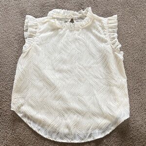 SHEIN Cream Ruffle Blouse